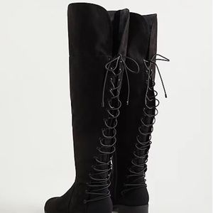 Torrid lace up over the knee boots